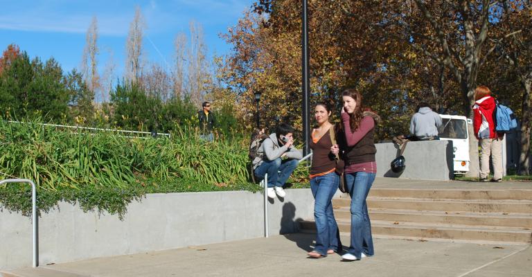 students outside