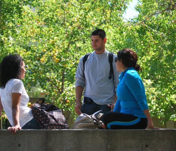 students outside