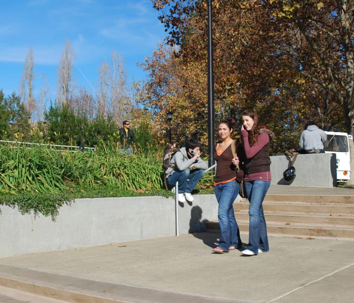 students outside