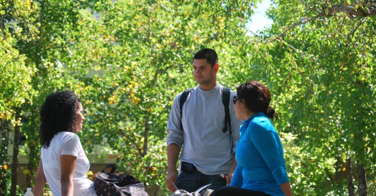 students outside