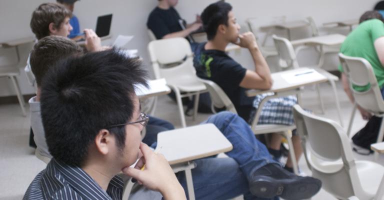 Students paying attention during an class